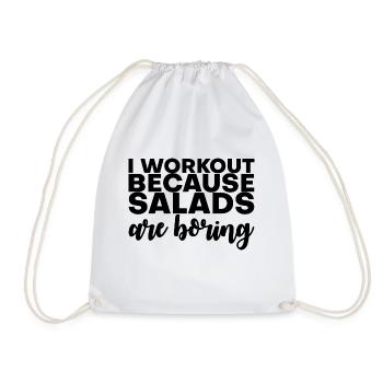 Je m’entraîne parce que les salades sont ennuyeuses 3 - Sac de sport léger - blanc - Devant