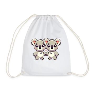 Two Cute Koala Friends Holding Hands - Turnbeutel - Weiß - Vorne