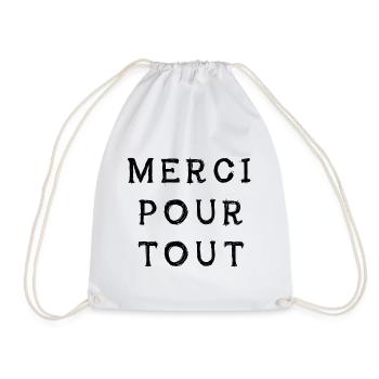 thank you for everything - Drawstring Bag - white - Front