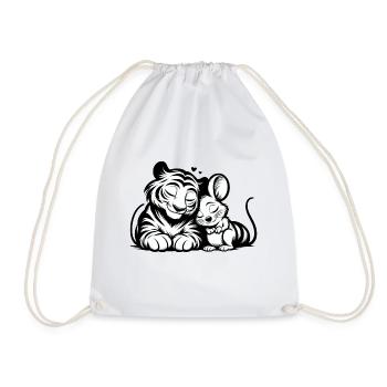 Câlin Tigre Et Souris Amoureux - Sac de sport léger - blanc - Devant