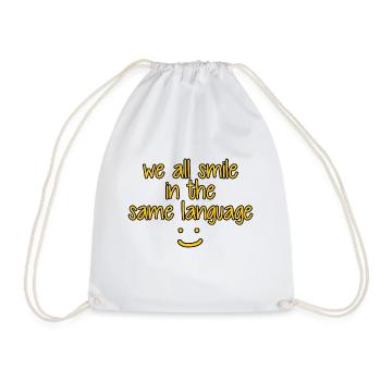 We All Smile In The Same Language 6 - Drawstring Bag - white - Front