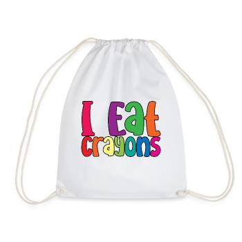 I Eat Crayons 3 - Turnbeutel - Weiß - Vorne