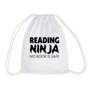 Reading Ninja, No Book Is Safe - Turnbeutel - Weiß - Vorne