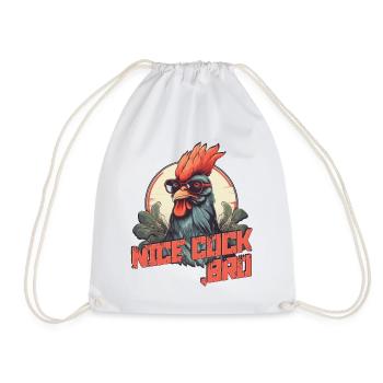 nice cock, Bro - Drawstring Bag - white - Front