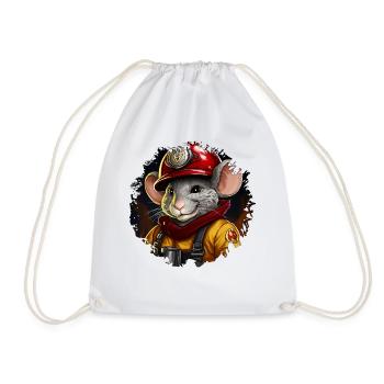 Feuerwehr Maus - Turnbeutel - Weiß - Vorne