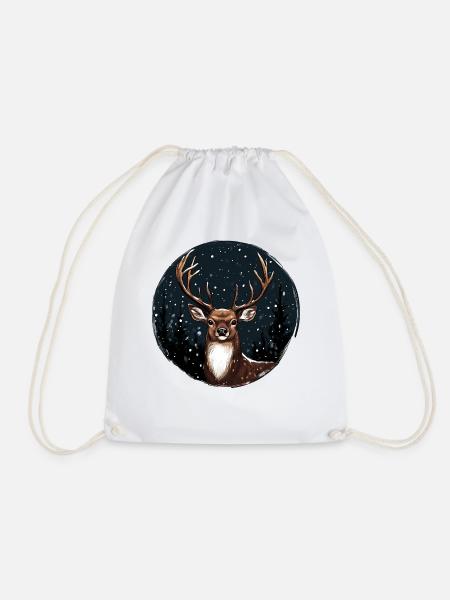 Weihnachten Hirsch - Turnbeutel - Weiß