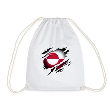 Greenland at heart - Drawstring Bag - white - Front