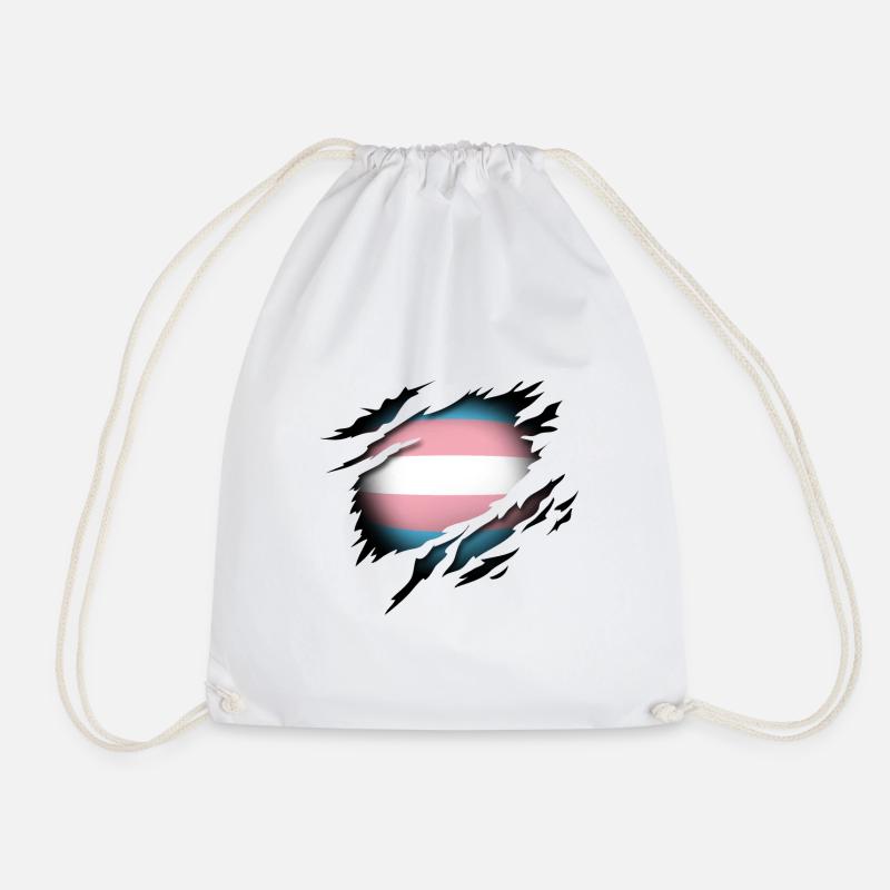 Transgender Pride im Herzen - Turnbeutel - Weiß
