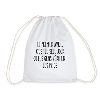 premier avril - Sac de sport léger - blanc - Devant