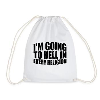 I'm Going To Hell In Every Religion 7 - Drawstring Bag - white - Front