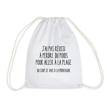 pas réussi à perdre du poids pour aller à la plage - Sac de sport léger - blanc - Devant