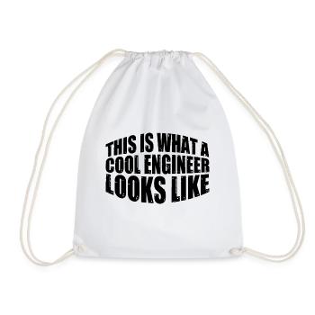 This Is What A Cool Engineer Looks Like 4 - Drawstring Bag - white - Front