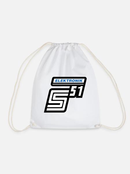Simson S51 Electronics Emblem (Colors Changeable) - Drawstring Bag - white