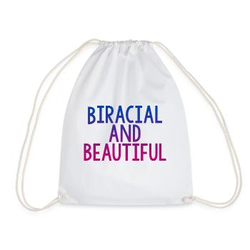 Biracial And Beautiful 4 - Drawstring Bag - white - Front
