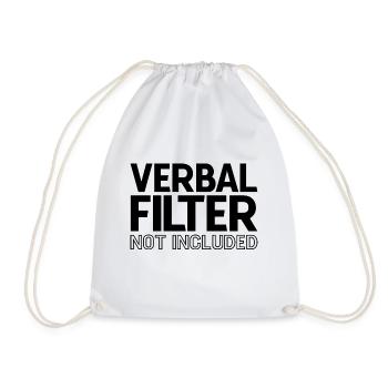 Verbal Filter Not Included 3 - Drawstring Bag - white - Front