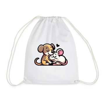 Câlin Chien Et Souris Amoureux - Sac de sport léger - blanc - Devant