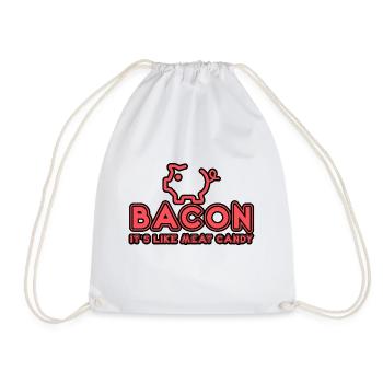 Bacon It's Like Meat Candy 3 - Drawstring Bag - white - Front