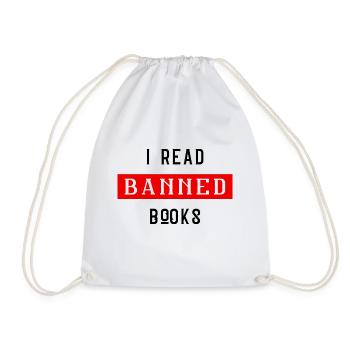 I Read Banned Books 28 - Drawstring Bag - white - Front