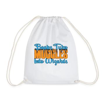 Books Turn Muggles Into Wizards 3 - Drawstring Bag - white - Front