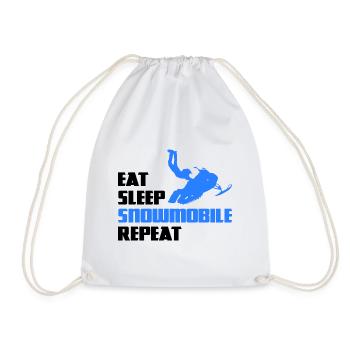 Snowmobile Snowmobile Winter Snowmobile - Drawstring Bag - white - Front