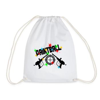 Paintball target with two guns - Drawstring Bag - white - Front