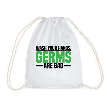 Wash Your Hands, Germs Are Bad 4 - Drawstring Bag - white - Front