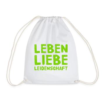 ich lebe ein leidenschaftliches Leben - Turnbeutel - Weiß - Vorne