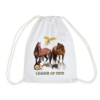 league of pets 006 - Drawstring Bag - white - Front