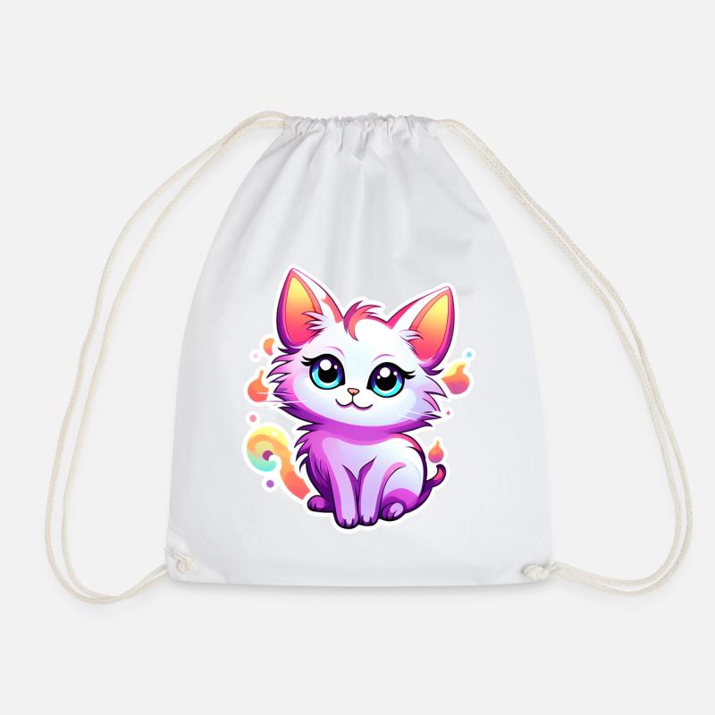 Süße Katze - Turnbeutel - Weiß