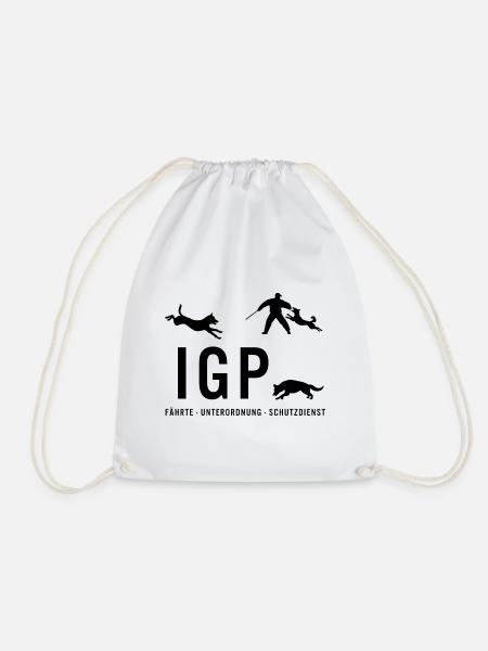 IGP Hundesport - schwarz - Turnbeutel - Weiß