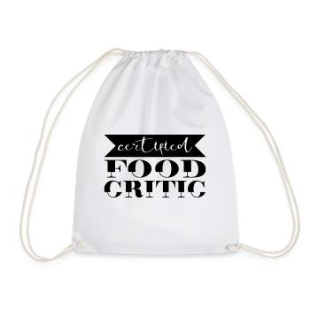 Certified Food Critic - Drawstring Bag - white - Front