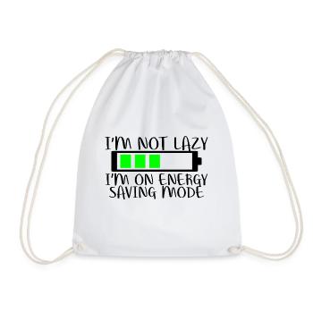 I'm Not Lazy I'm On Energy Saving Mode 2 - Drawstring Bag - white - Front
