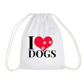 J'aime les chiens - Sac de sport léger - blanc - Devant