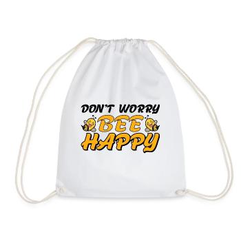 Don't Worry Bee Happy 30 - Drawstring Bag - white - Front