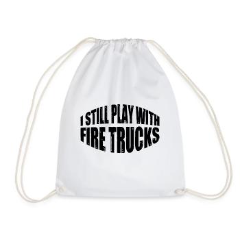 Je joue toujours avec des camions de pompiers 4 - Sac de sport léger - blanc - Devant