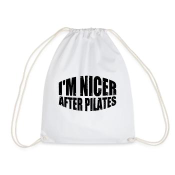 I'm Nicer After Pilates 4 - Drawstring Bag - white - Front