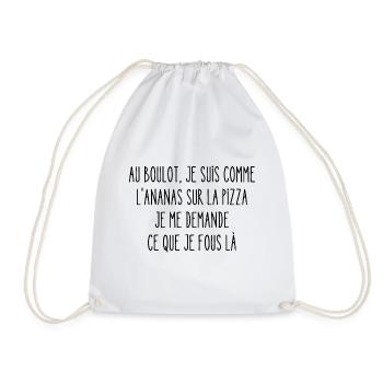 au boulot je suis comme l'ananas sur la pizza - Sac de sport léger - blanc - Devant