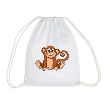 Singe cool mignon drôle - Sac de sport léger - blanc - Devant