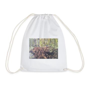 Logs in the forest – an impressionistic landscape - Drawstring Bag - white - Front
