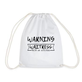 Avertissement Serveuse Avec Une Attitude 4 - Sac de sport léger - blanc - Devant