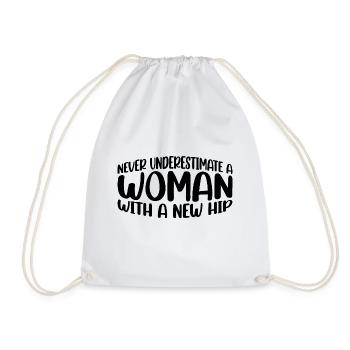 Ne sous-estimez jamais une femme avec une nouvelle hanche 11 - Sac de sport léger - blanc - Devant