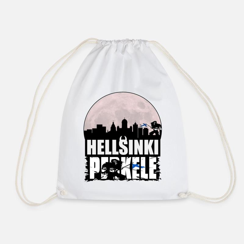 Helsinki Skyline bei Nacht - Turnbeutel - Weiß