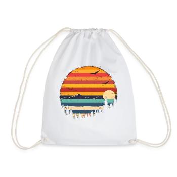 Coucher de soleil Forêt Montagne Extérieur Rétro Années 80 Vintage 3 - Sac de sport léger - blanc - Devant