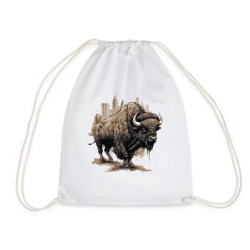 Amerikanischer Bison - Turnbeutel - Weiß - Vorne