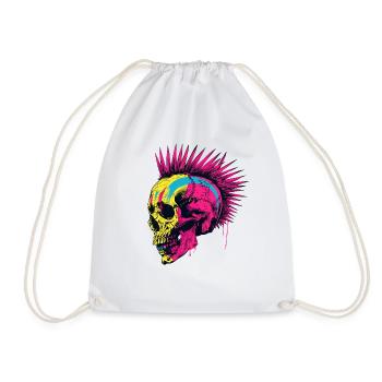 Horror Punk Zombie Mohawk - Drawstring Bag - white - Front