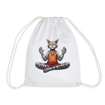 Chat de Yoga - Sac de sport léger - blanc - Devant