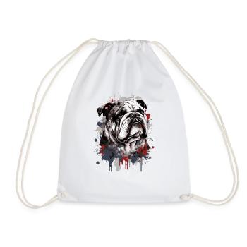 English Bulldog - Drawstring Bag - white - Front