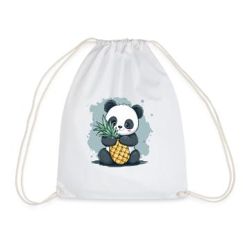Panda et ananas - Sac de sport léger - blanc - Devant