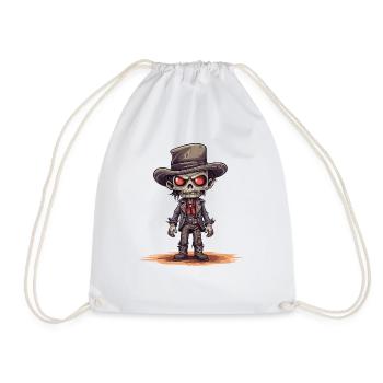 Funny Zombie Cowboy - Drawstring Bag - white - Front