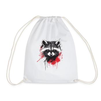 Waschbär - Turnbeutel - Weiß - Vorne